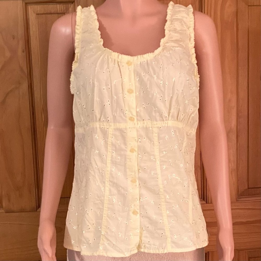 NWOT Zoey Beth Plus Vintage 90s Sleeveless Top Blouse Tank Yellow Size 1X
